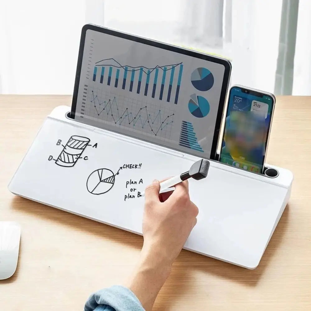 SIMPLIX desk whiteboard organiser with tablet stand and reusable writing surface for notes and planning